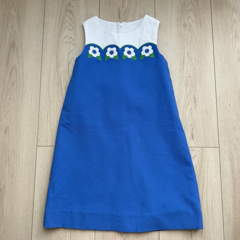 NWT FLORENCE EISEMAN BLUE PIQUE DRESS Sz6